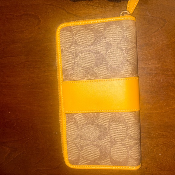 Coach Brown and Yellow Wallet - Picture 2 of 4